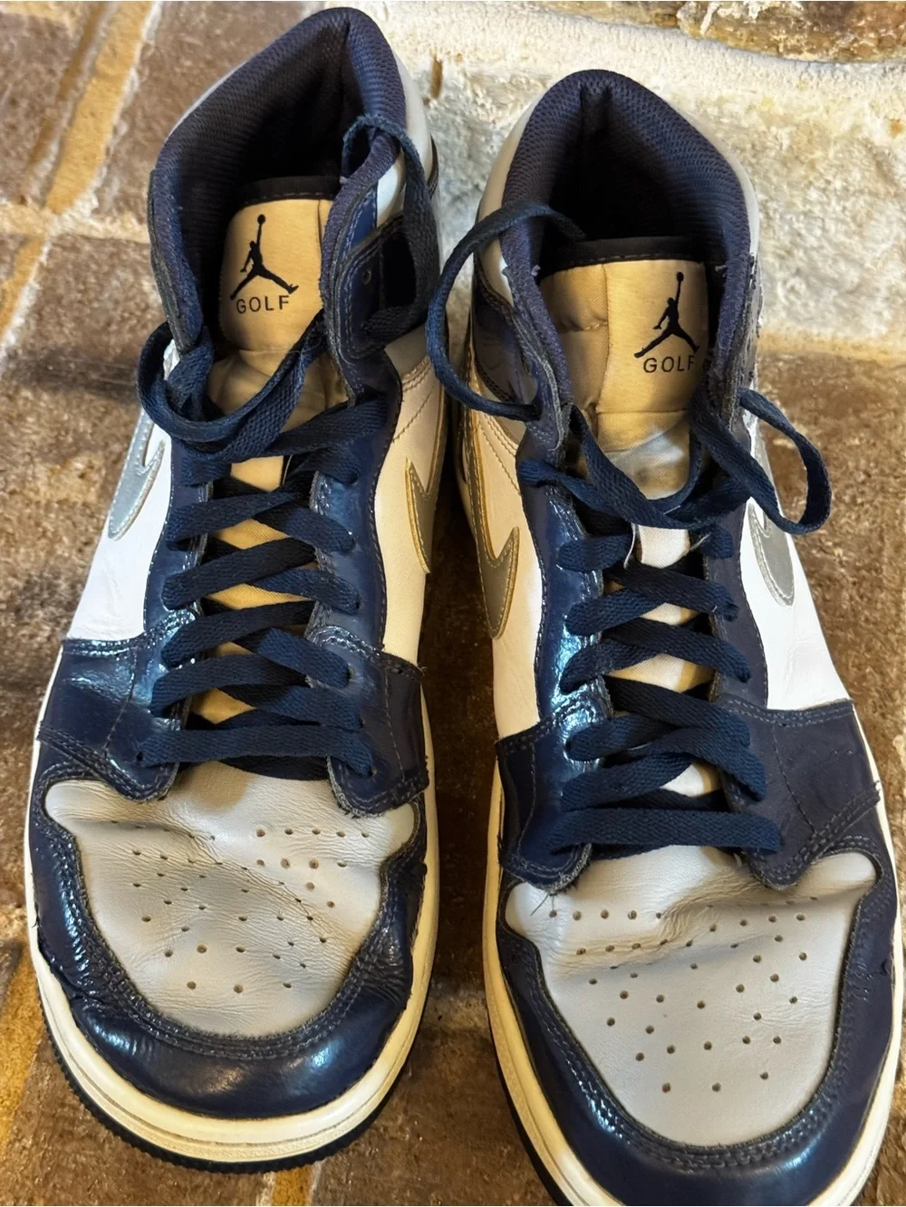 Air Jordan 1 Retro High OG Navy Metallic Silver Golf